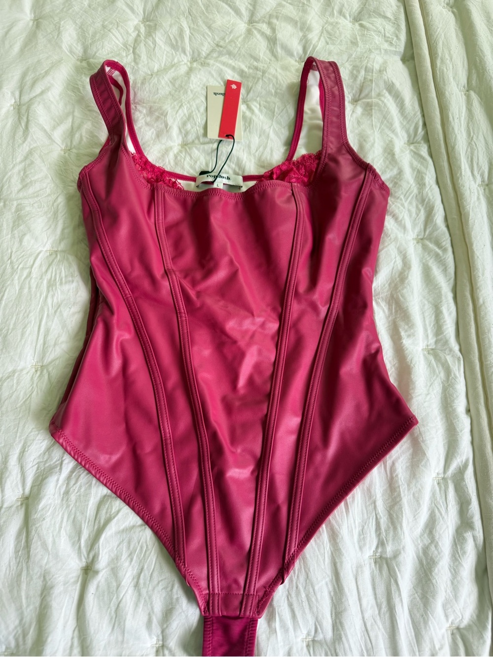 Girls' One-Piece Bodysuit in Deep Berry Pink